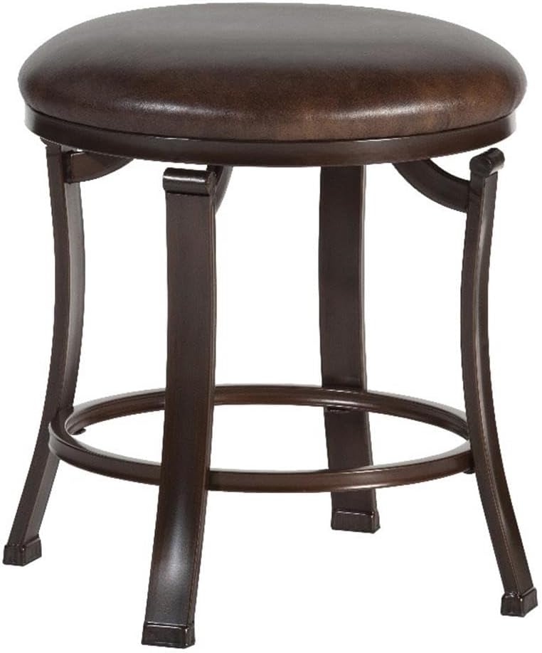 Backless Vanity Stool Antique Brown