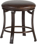 Backless Vanity Stool Antique Brown