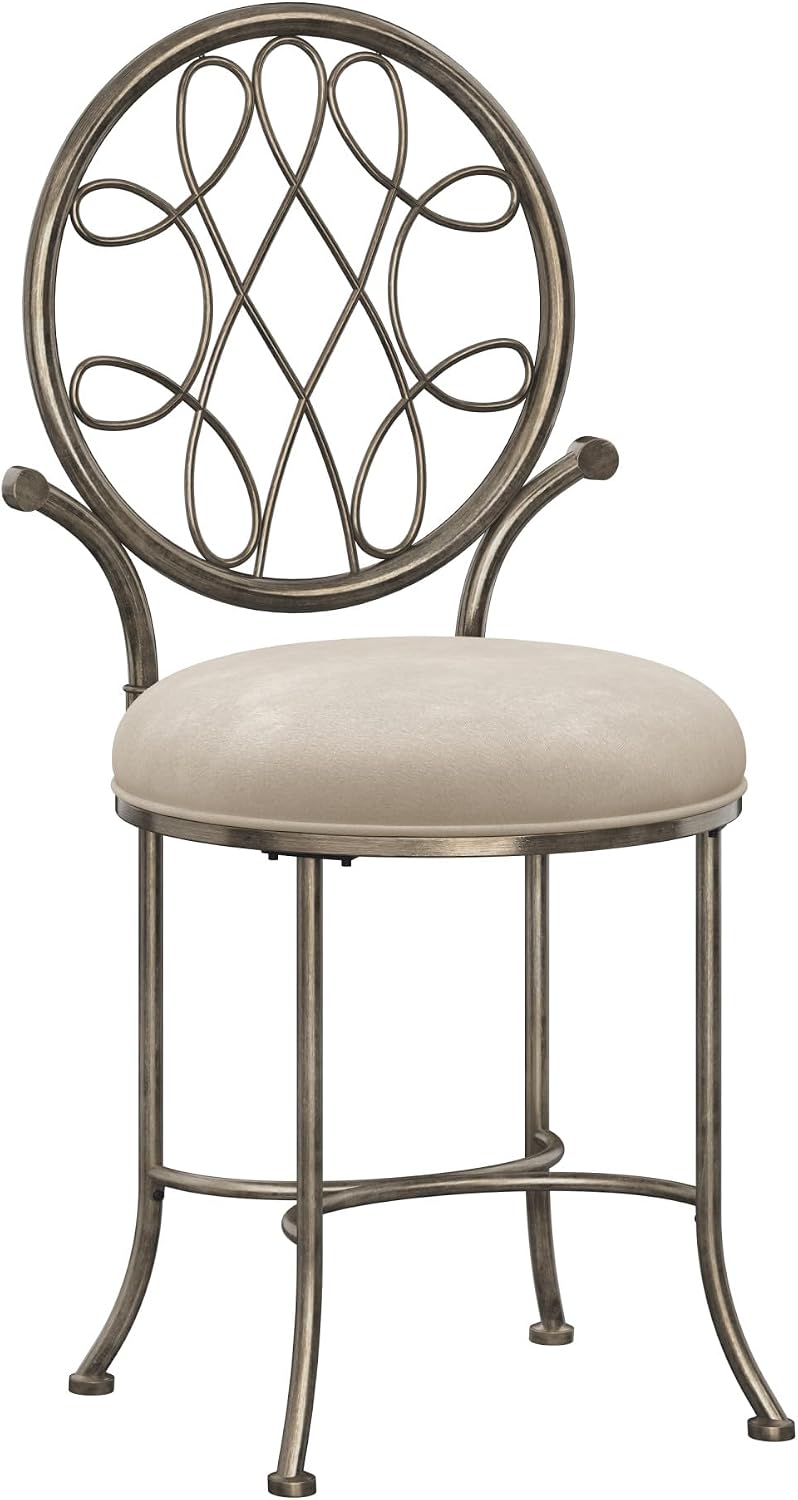 Metal Vanity Stool Antique Brass