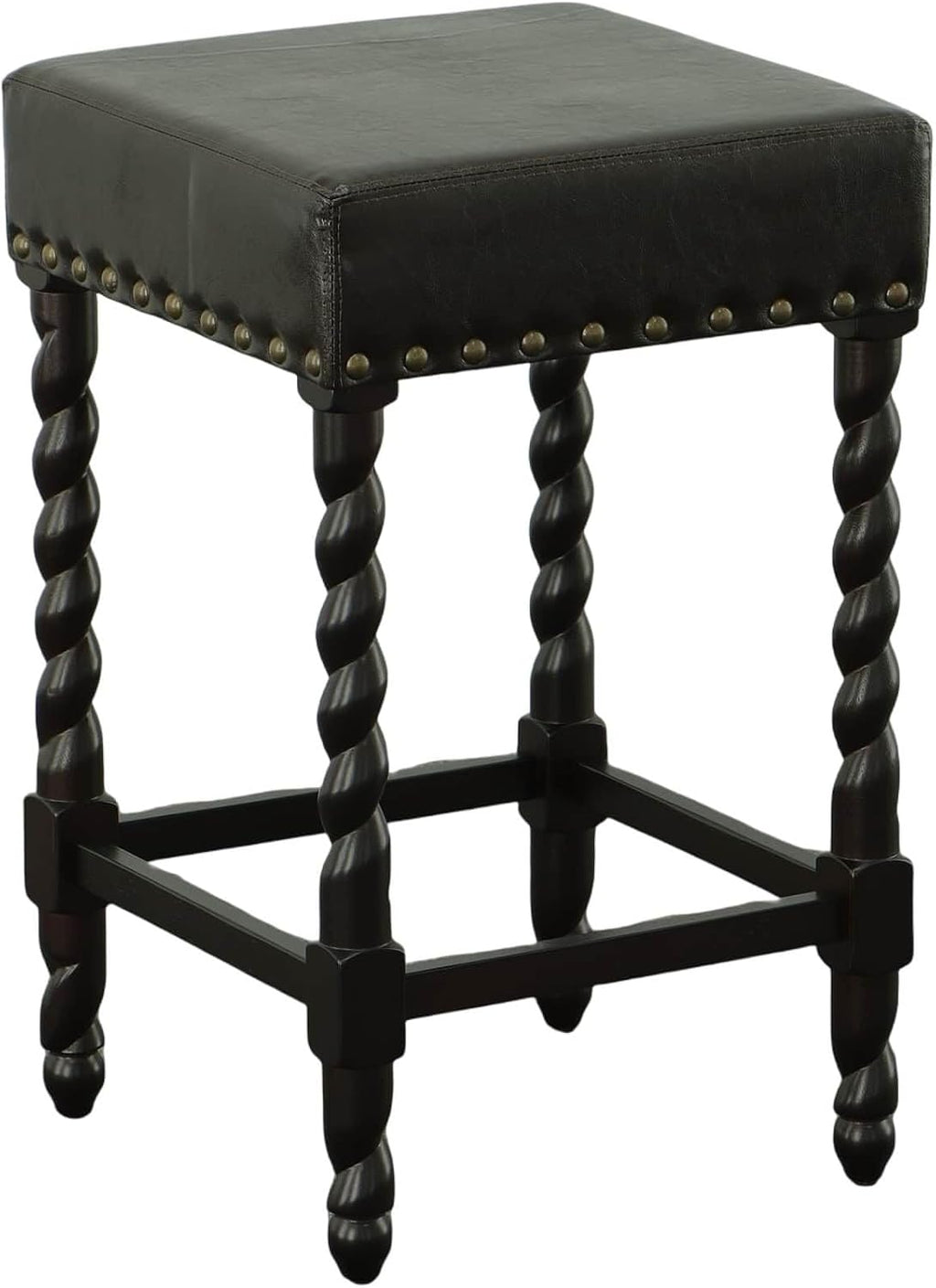 Flora Counter Stool Linen Upholstered Wood Frame