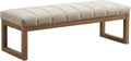 Modern Teddy Fabric Bench Wood Frame Camel