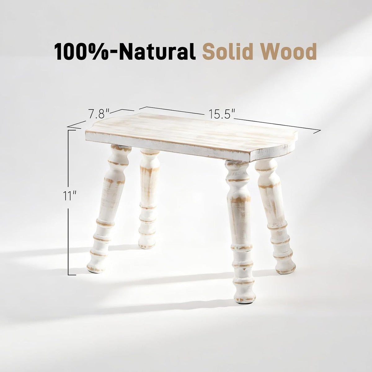 Solid Wood Small Stool 300lb Capacity