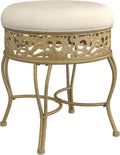 Villa  Metal Backless Vanity Stool Antique Beige