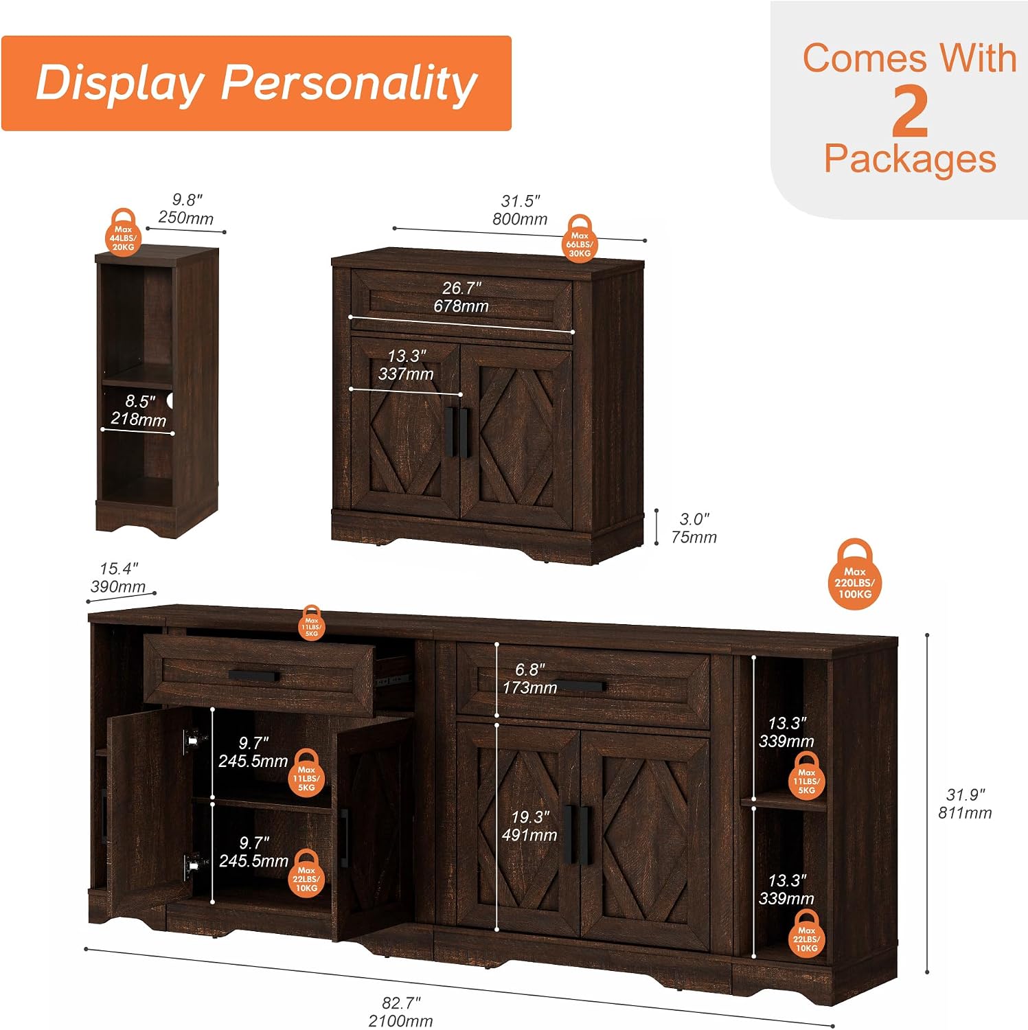 Farmhouse Sideboard Barn Door Design