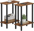 2‑Tier Narrow Side Table Set Brown