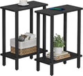 2‑Tier Narrow Side Table Set Black