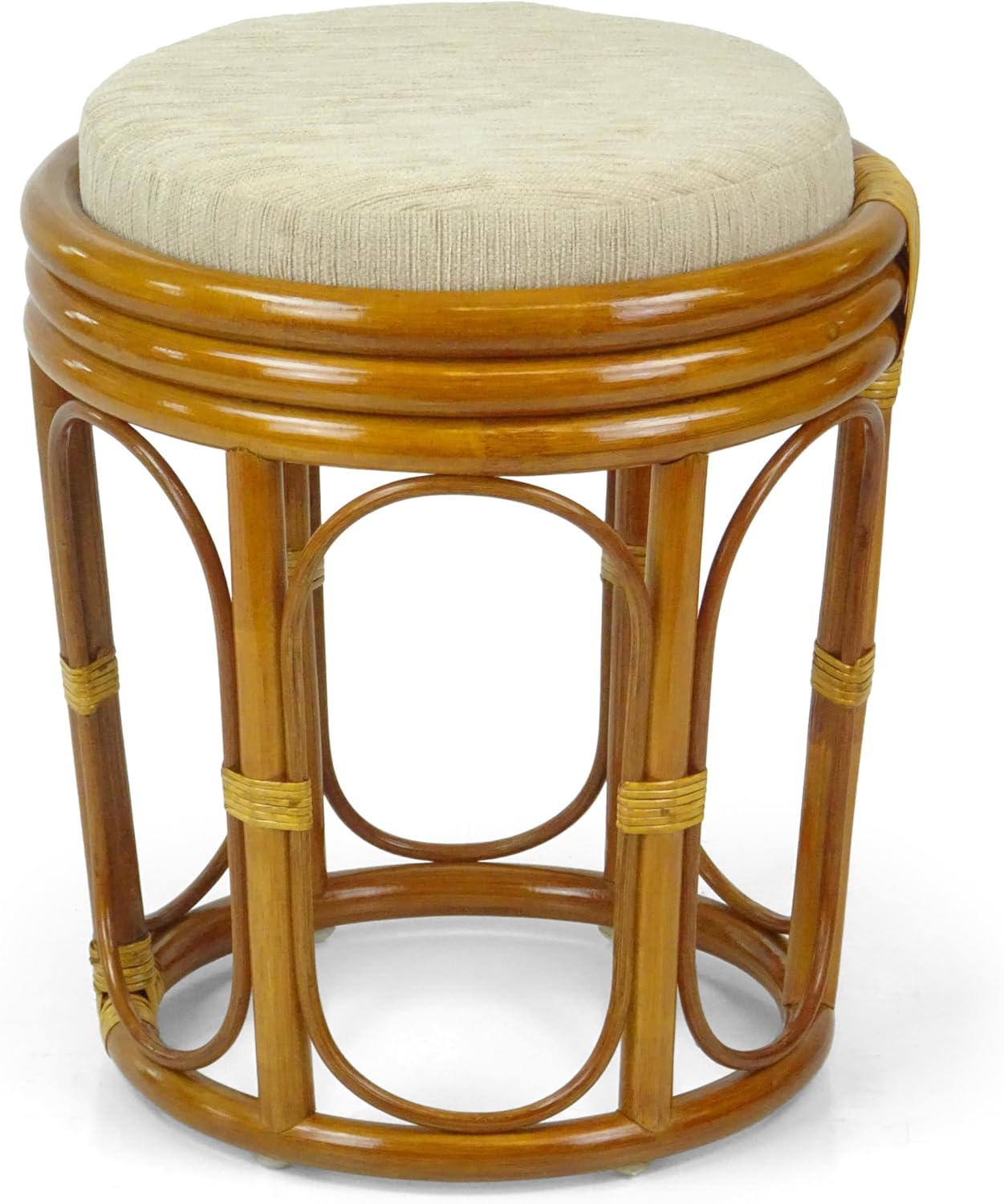 Handmade Rattan Wicker Vanity Stool Colonial