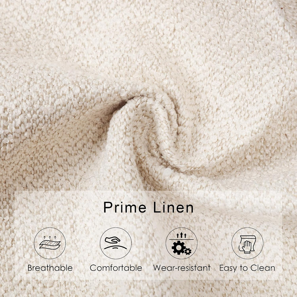 Modern Upholstered Linen Bedroom Bench Wood Legs