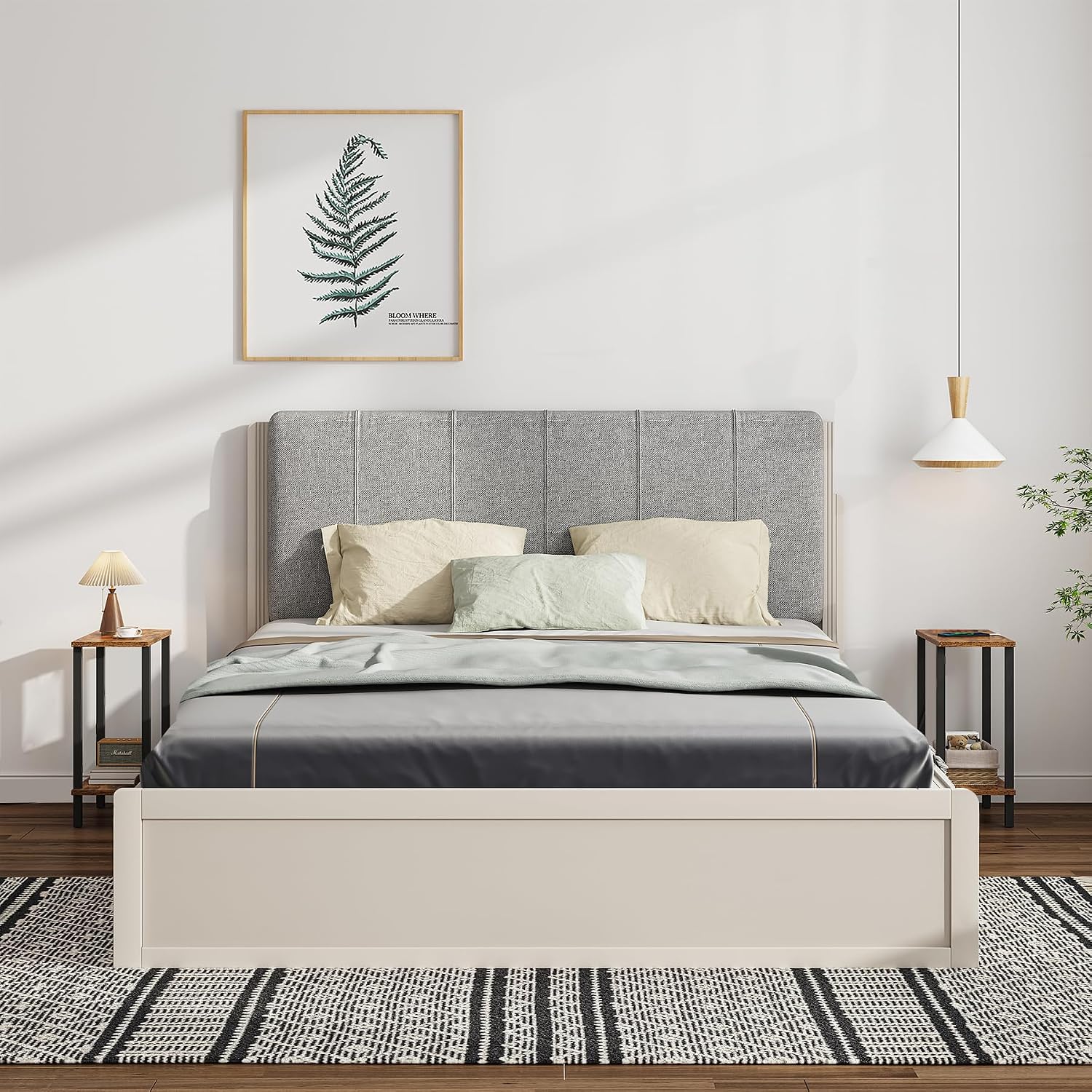 2‑Tier Narrow Side Table Set Brown