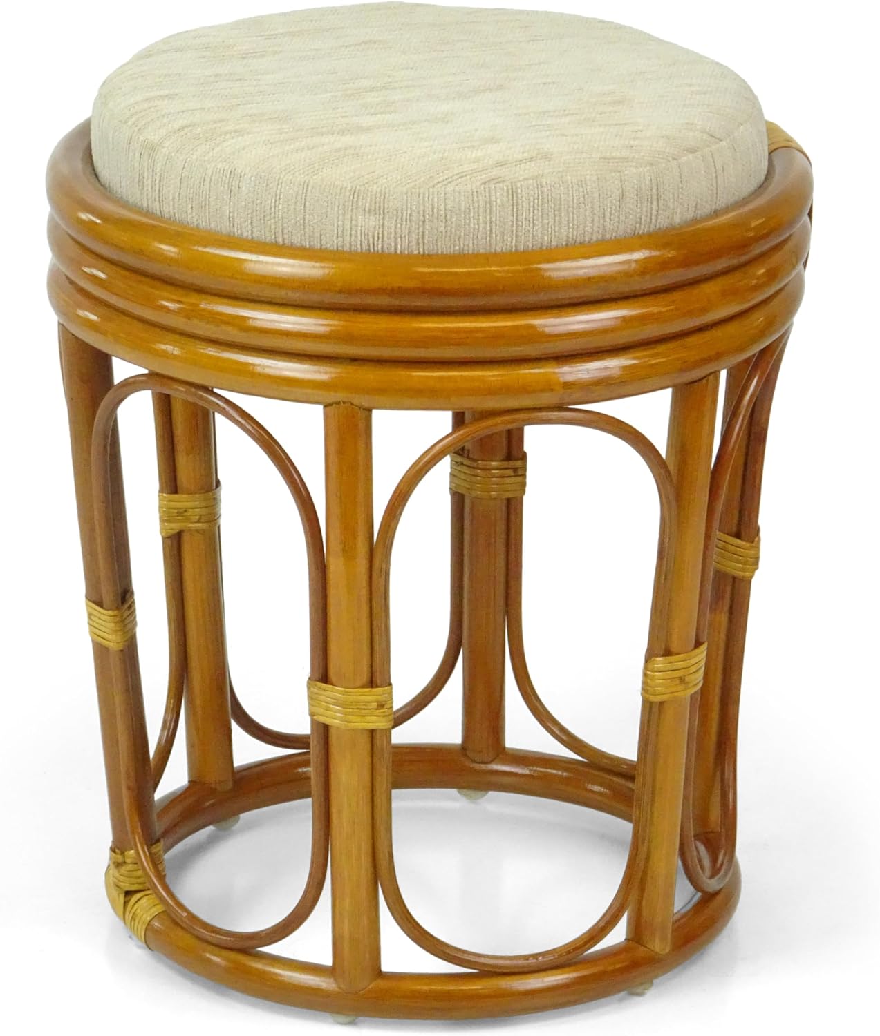 Handmade Rattan Wicker Vanity Stool Colonial
