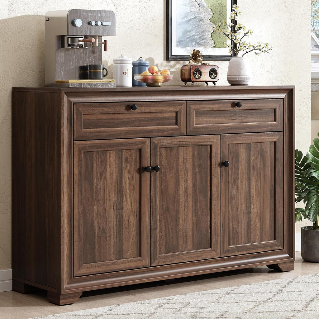 Farmhouse Brown Sideboard Cabinet With Storage