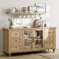 Farmhouse Oak Sideboard With Glass Door