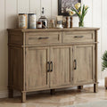 48" Farmhouse Washed Grey Buffet Cabinet With Storage