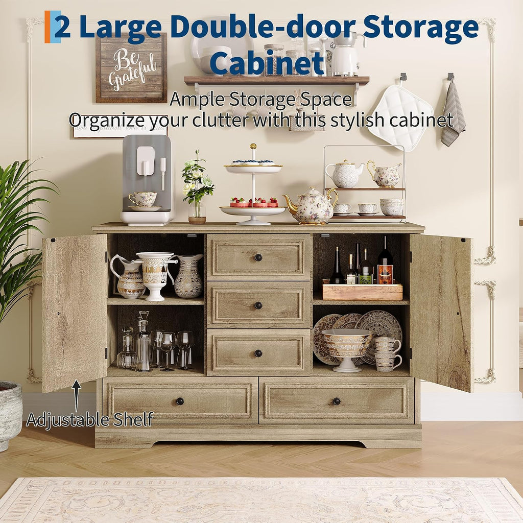 Oak Farmhouse Sideboard Cabinet